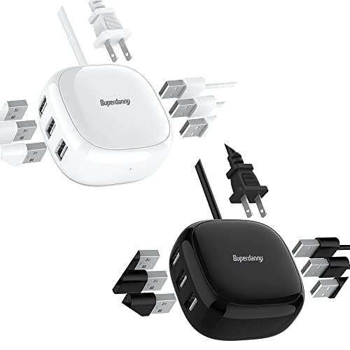 USB Charging Station White & Black Bundle