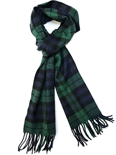 CALVIN & OLIVIA Cashmere Feel Scarf Soft Winter Soft Tartan Plaid Fashion Nova Scottish Check Multi-Color Gift for Men Women Amazon Forest Green