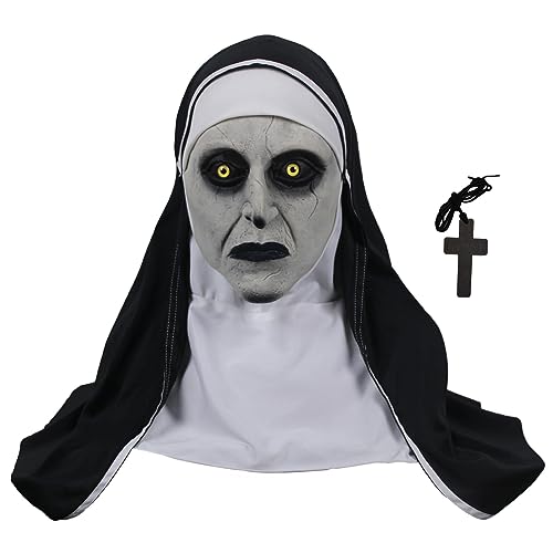 The Nun Mask, Full Head Nun Costume Mask for halloween Party props