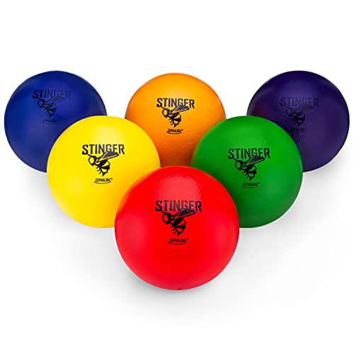 GSM Brands Dodgeballs - Foam, Soft Skin, Low Bounce, 5.9' - Set of 6 Dodge Balls for Kids and Adults