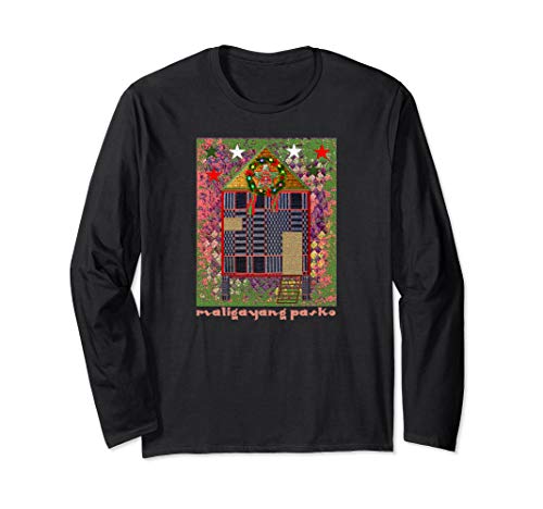 Bahay Kubo, Parol, Banig, Filipino Christmas Long Sleeve T-Shirt