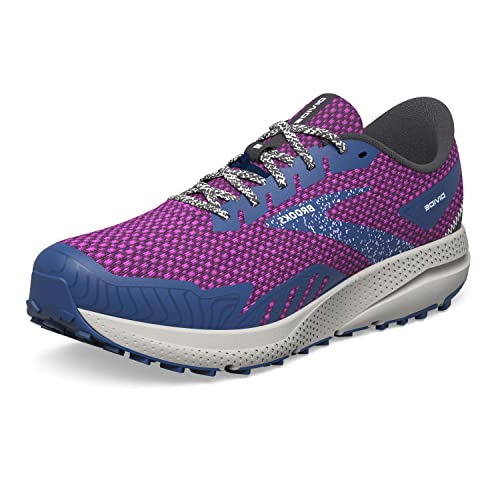 Brooks Women’s Divide 4 Trail Running Shoe - Purple/Navy/Oyster - 8 Medium