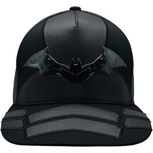 Concept One The Batman Dad Hat, Armor Design Adult Baseball Cap with Flat Brim, Black, One Size