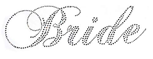 Classic Bride Wedding Clear Rhinestone Iron on Hotfix Transfer Bling DIY -10' by 3'