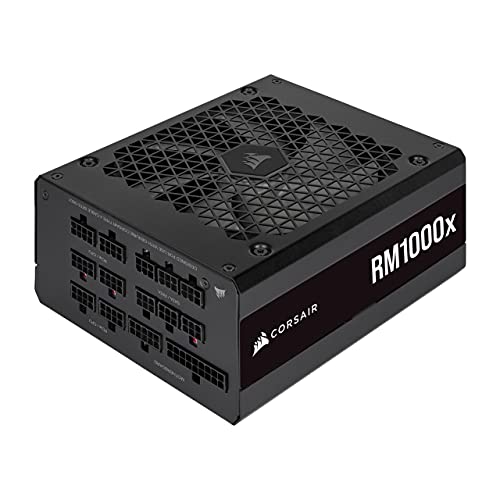 Corsair RM1000x (2021) Fully Modular ATX Power Supply - 80 PLUS Gold - Low-Noise Fan - Zero RPM - Black
