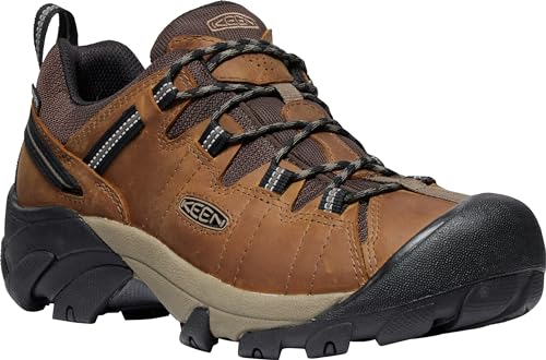 KEEN Men's Targhee 2 Low Height Waterproof Hiking Shoes, Bison/Brindle, 10.5