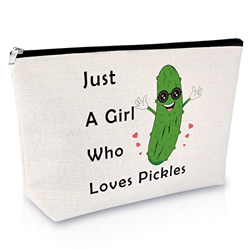Pickle Lover Gift for Women Makeup Bag Pickle Gift for Her Funny Birthday Gift for Pickle Lover Cosmetic Bag Friendship Gift for Best Friend Sister Christmas Graduation Gift Travel Cosmetic Pouch