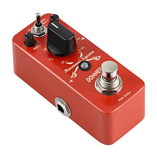 Donner Octave Guitar Pedal, Harmonic Square Digital Octave Mini Pedal Pitch Shifter 7 Shift Types 3 Tone Modes Sharp Detune Flat True Bypass