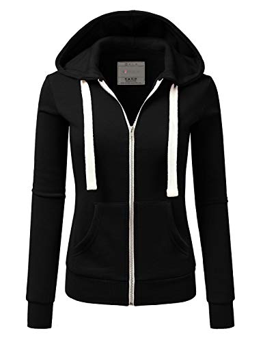 DOUBLJU Lightweight Thin Zip-Up Casual Hoodie Jackets for Womens with Plus Size