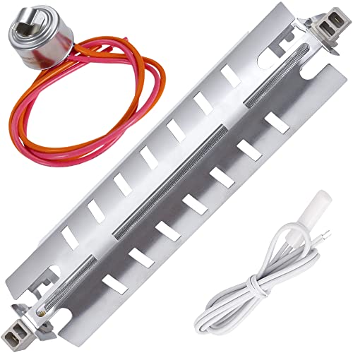 WR51X10055 Refrigerator Defrost Heater, WR55X10025 Temperature Sensor and WR50X10068 Defrost Thermostat Replacement by BlueStars - Exact Fit for GE Hotpoint Refrigerators