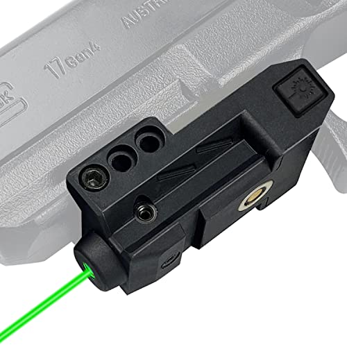 SOLOFISH Tactical Green Laser Sight Magnetic USB Rechargeable for Pistol Handgun Rifle, Low Profile Green Beams for Guns, Shockproof Green Dot Sight Compatible with Glock 17 19, Beam: Class IIIA, 5mW