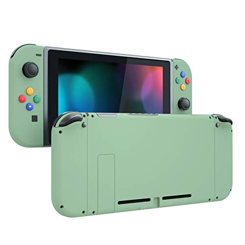 eXtremeRate DIY Replacement Shell Buttons for Nintendo Switch, Matcha Green Back Plate for Switch Console, Housing Case with Colorful Buttons for Joycon Handheld Controller [Only Shell, NO Console]