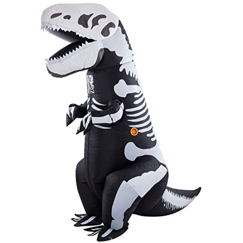 Lulu Home Dinosaur Costume, 8.2 FT Inflatable T-Rex Dinosaur Costume for Adult, Black & White