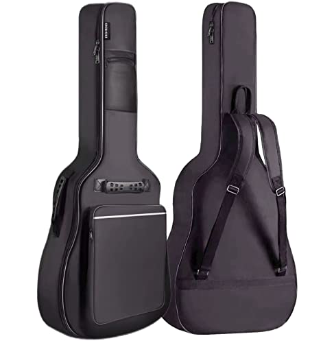GIGKOUKI Guitar Bag 38 39 Inch Acoustic Guitar Gig Bag Soft Case 0.4 Inch Thick Padding Classical Guitar Backpack Large Pocket with Hanger Loop and Neck Strap（39 inch）