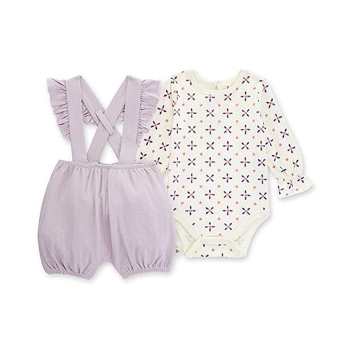 Burt's Bees Baby Baby Bodysuit & Pant Set, 100% Organic Cotton, Knit Twill & Medallions
