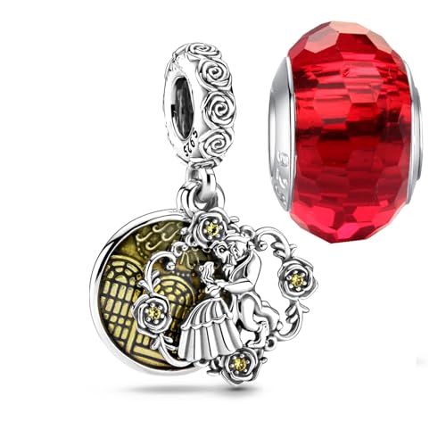 HappyStar Charm Bead fits Charms Bracelets Necklace European Jewelry ，925 Sterling Silver Dangle Pendant Bead for Woman Girl Jewelry Beads Gifts （With one Spacer Bead Charms）