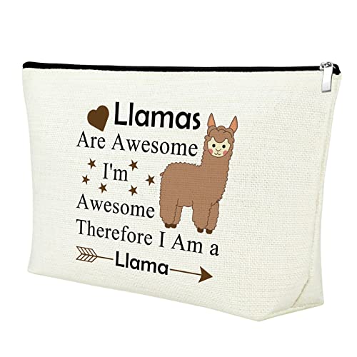 Llama Makeup Bag Llama Gifts for Girls Llama Lover Gift Llama Themed Gift Birthday Gifts for Llama Girl Animal Lover Gift Cosmetic Bag Graduation Gifts for Daughter Christmas Gift Travel Pouch