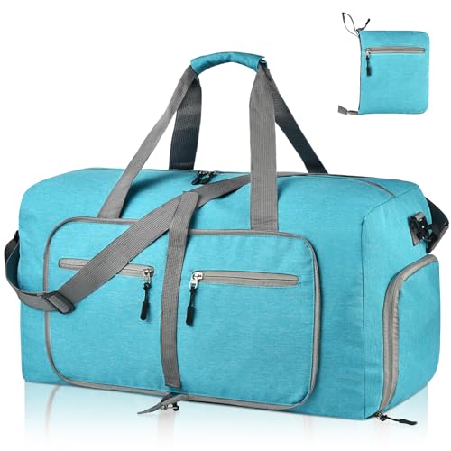Duffel Bag 40L Packable Duffle Bag with Shoes Compartment Unisex Travel Bag Water-Resistant Duffle Bag(Mint Green,40L)