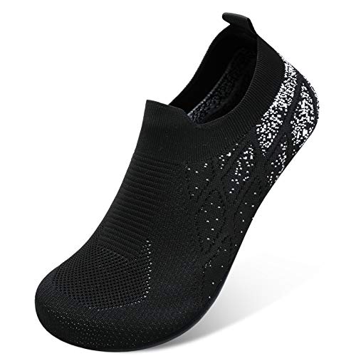 Scurtain Women Slippers Women Barefoot tennis Shoes Women Outdoor Water Shoes Women Beach Shoes for Women Aqua Swim Shoes Black 4.5-5.5