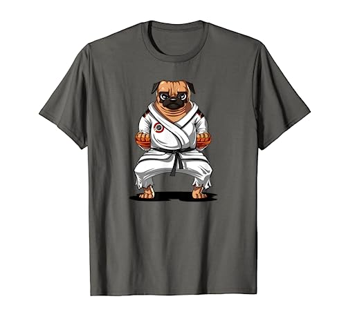 Pug Dog Karate Martial Arts Kickboxing Jiu Jitsu Boys Kids T-Shirt