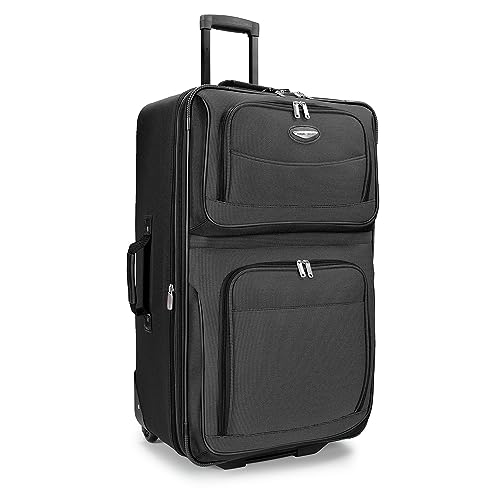 Travel Select Amsterdam Expandable Rolling Upright Luggage, Gray, Checked-Large 29-Inch