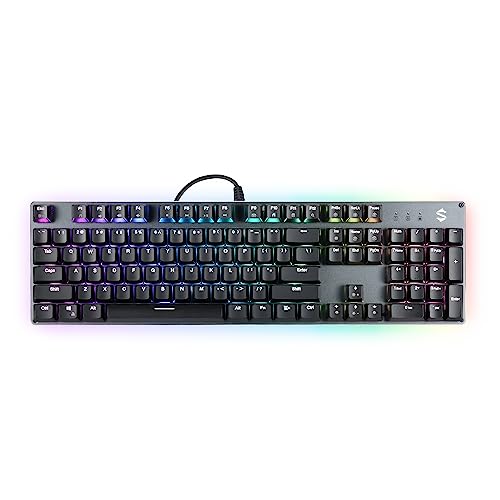 Black Shark K2 Wired Gaming Keyboard, Quiet Silent Red Switch Mechanical Keyboard, RGB Backlit Light Up Keyboard 104 Keys Number Pad Hot-Swap for PC Windows Mac