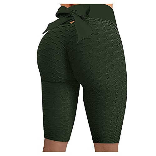 Bblulu Women Booty Lifting Shorts High Waist Tummy Control Yoga Shorts Solid Workout Running Shorts Butt Scrunch Leggings