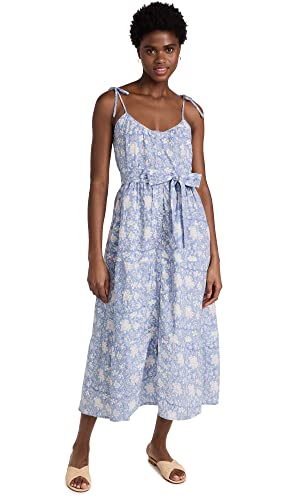 Marea Women's Belted Siesta Dress, Light Blue Multi, XS