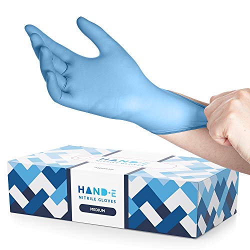Blue Nitrile Disposable Gloves Medium | 100-Pack | Latex-Free for Medical, Surgical, Cleaning, Food Prep, Cooking, Tattoo, Hair Dye, Mechanics Non-Rubber Non-Plastic