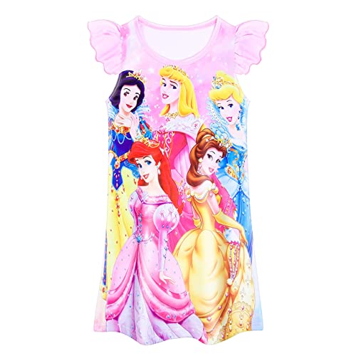 MACCHO Little Girls Princess Fantasy Dress Toddler Flutter Sleeve Casual Dress Up Clothes 3-7 Years