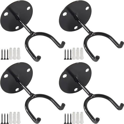 ROYHOO 4PCS Baseball bat Holders Memorabilia Baseball Bat Display - Multipurpose Sturdy Bat Holder - Bat Hooks for Baseball & Softball Bat - Rack Holder Wall Mounted Display Hanger,Black
