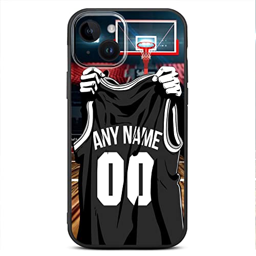 VNGDA DIY Custom Name & Number - Brooklyn Basketball Jersey - Liquid Silicone Case for iPhone 15 14 Pro Max 13 12 11 Xs Max Xr SE3 8 7 6 Plus 11 Pro Mini,with Camera Protection Case for Boy