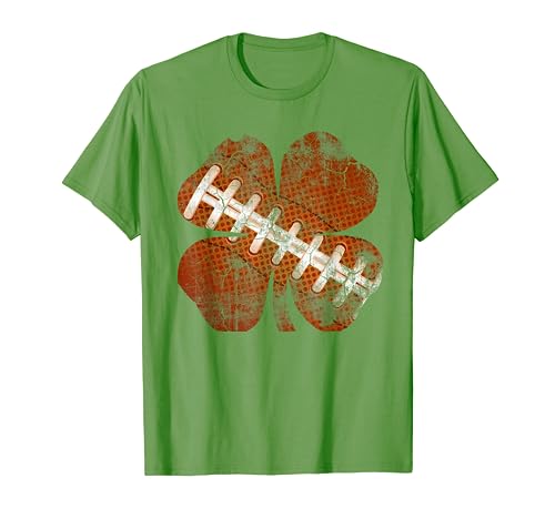 Football Gift Boys 6 - 12 St Patrick's Day Shamrock Flower T-Shirt