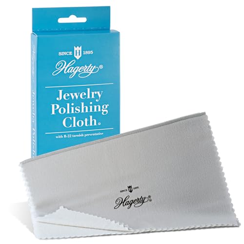 Hagerty Jewelry Polishing Cloth, for Sterling Silver, Gold, Platinum - Safe on Necklaces, Rings, Bracelets, Made in USA, Kosher Certified, 12 in. x 15 in.