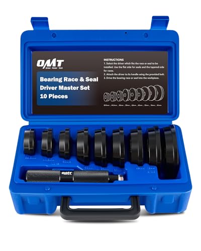 Orion Motor Tech Bearing Press Kit, 10pc Bearing Race and Seal Driver Set with Seal Driver and 9 Bearing Adapters, Seal Installer Bearing Driver Kit for Bearing Installation, with Blue Case