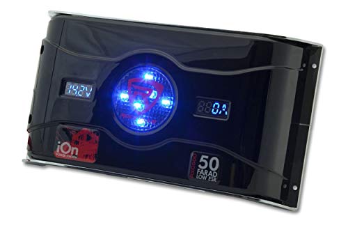 Rockville 50 Farad 24V Surge Hybrid Ion Capacitor Voltage+Amperage Meter (RXC50D)