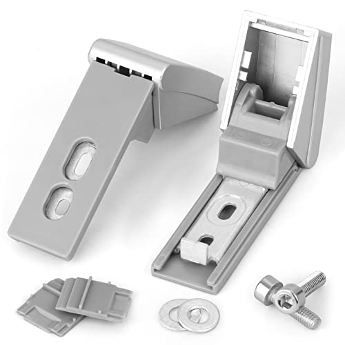 2 Pieces of 9590178 Fridge Hinges Replacement Part for Liebherr Freezer 9590124, 9590190 Hinge Set Door Handle Stainless Steel Door Repair Kit - 2 Years Warranty