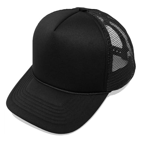 Dalix Plain Trucker Hat in Black