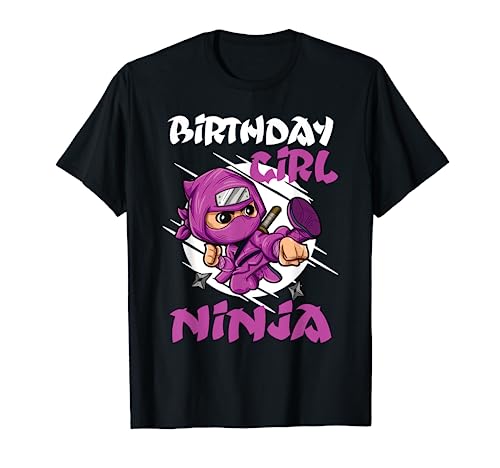 Birthday girl Ninja squad kids birthday party little ninja T-Shirt