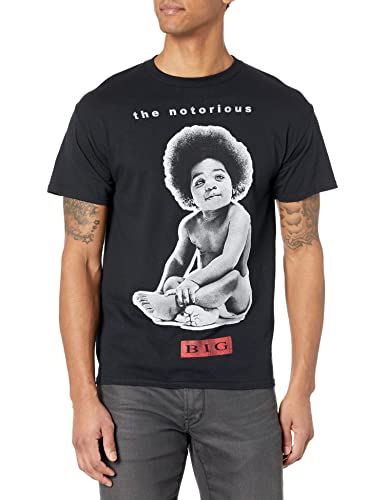 The Notorious B.I.G Men's Big Baby T-Shirt, Black, Large