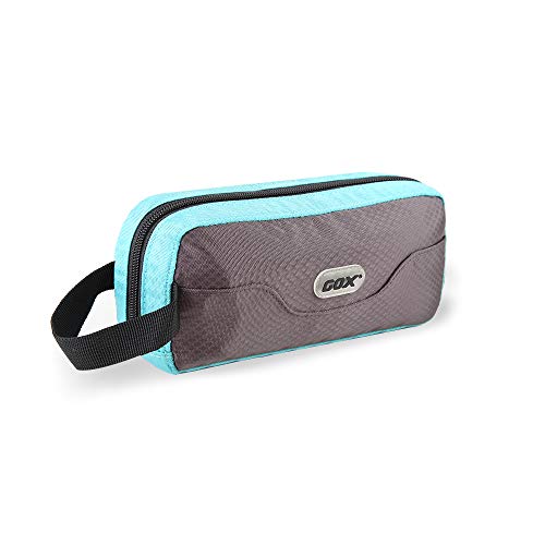 GOX Mens Toiletry Travel Bag Dopp Kit For Men Packing Zipper Pouch, Multifunction Organizer Pouch(Grey/Sky blue)