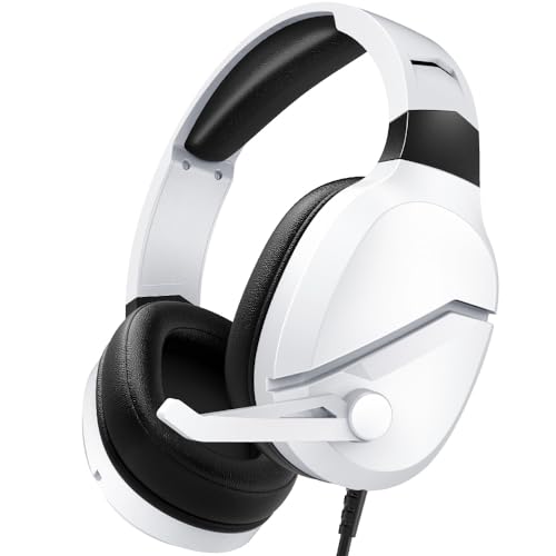 WolfLawS TA1000 Gaming Headset for Xbox Series X/S, Xbox One, PS5, PS4, PC, Switch & Mobile with Removable Mic, Bass Surround Sound, Memory Foam Ear Pads