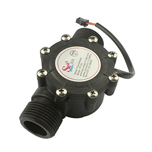 Generic YF-G1 Plastic Water Flow Hall Sensor Flowmeter / Counter - Black, G1'
