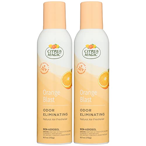 Citrus Magic Natural Odor Eliminating Air Freshener Spray, Orange Blast, 6 Ounce (Pack of 2) - Packaging May Vary