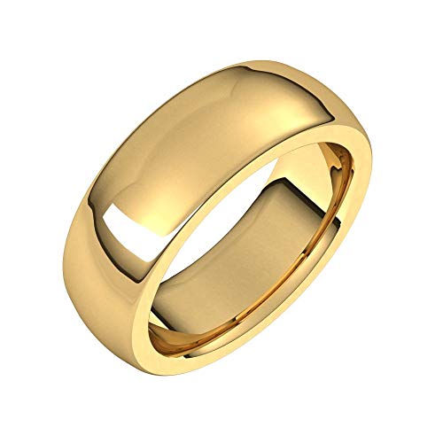 Solid 18k Yellow Gold 7mm Comfort Fit Heavy Wedding Band Ring Mens Heavy Thick Classic Plain Traditional - Size 10.5