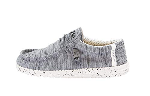 Hey Dude Men's Wally Stretch Fleece Stone White Size 12 | Men’s Shoes | Men's Lace Up Loafers | Comfortable & Light-Weight