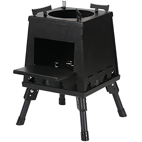 COYEUX Portable Wood Stove, Foldable Camping Stove, Stainless Steel Backpacking Stove, Large Capacity Combustion Chamber Not Picking Materials, Suitable for Outdoor Cooking, Picnic and BBQ