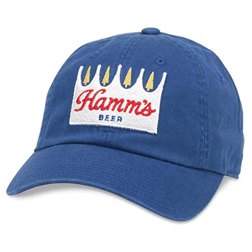 AMERICAN NEEDLE Hamm's Brewery Beer Ballpark Slouch Adjustable Strapback Hat Blue