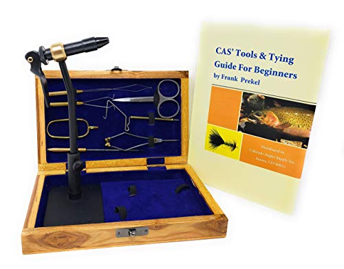 Colorado Anglers Wooden Fly Tying Kit Standard Tool - Portable, Lightweight Fly Tying Materials With 8 Premium Standard Tools and Case - Fly Fishing Kit Gear Set for Anglers and Starters - Fly Tie Kit