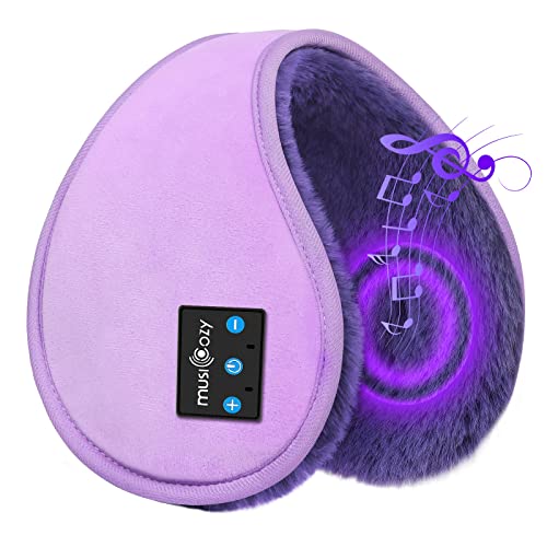 MUSICOZY Bluetooth Ear Muffs for Winter Women Men Kids Girls, Ear Warmers Wireless EarMuffs Headphones, Built-in HD Speakers and Microphone with Carry Bag for Biking Running Cool Tech Gadgets Gifts